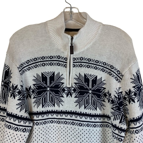 Men’s Fair Isle 1/4 Zip Aspen Sweater- Sz M - Picture 3 of 15